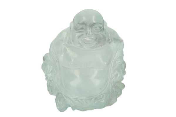 Buddha-Gravur 45x47x41mm aus Aquamarin