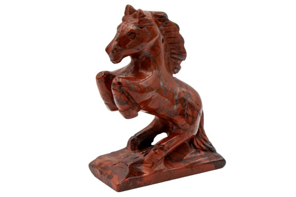 Pferdegravur auf Sockel 55x65x22mm aus Brekkzien-Jaspis