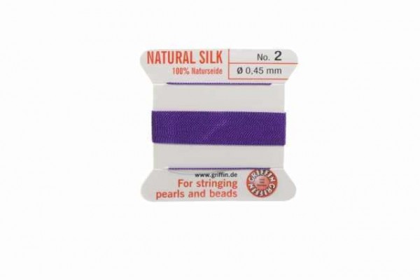 Aufziehseide No.2, 0,45mm/2m mit Nadel, violett