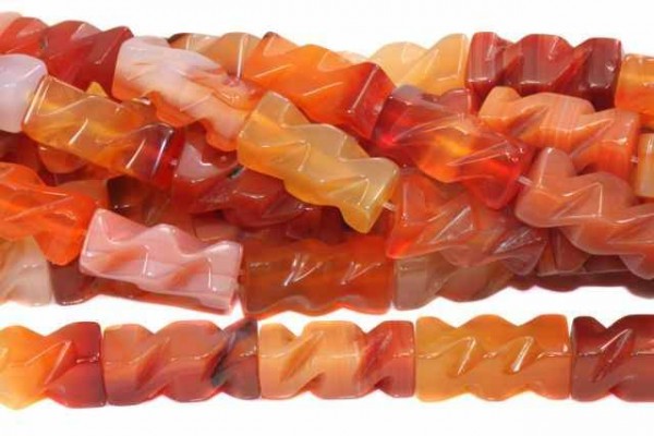 Quaderstrang graviert 8x20mm/40cm, Karneol