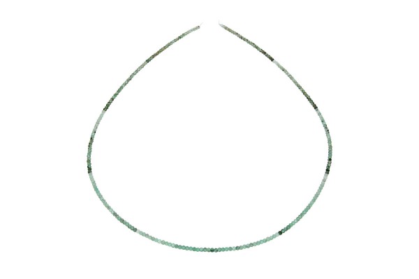 Buttonstrang facettiert 2mm/42cm, Smaragd im Farbverlauf