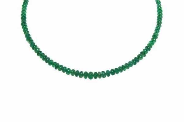 Buttonstrang 2,8-5mm/54cm, Smaragd Brasilien