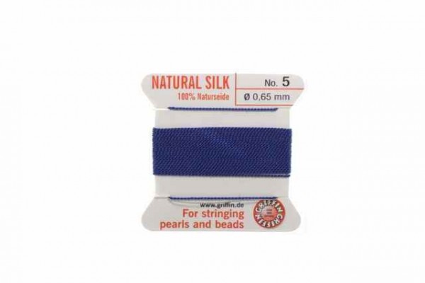 Aufziehseide No.5, 0,65mm/2m mit Nadel, lapisblau