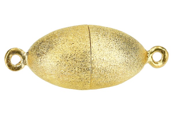 Magnetschließe Olive 10x26mm Silber vergoldet matt