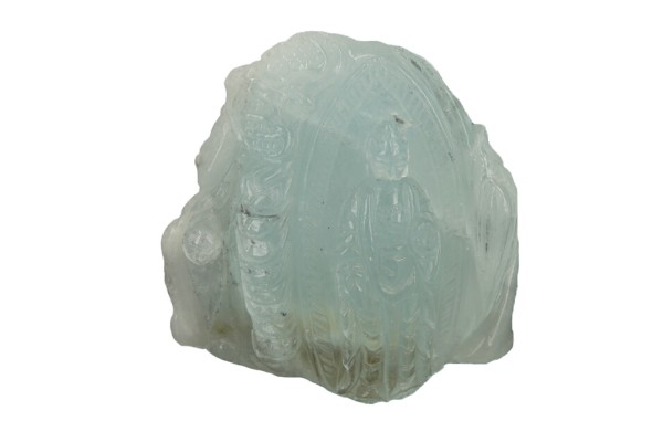 Guan Yin Gravur 67x66x33mm aus Aquamarin