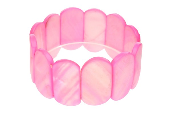 Armband oval 30x15mm/18-19cm, Perlmutt pink gefärbt