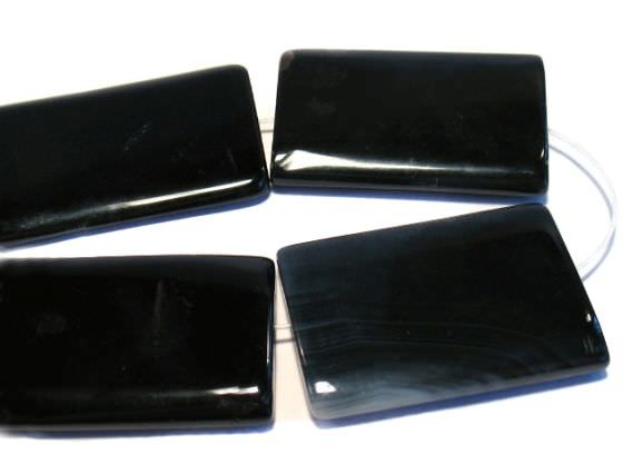 Zylinderstrang flat 25x34mm/40cm, Onyx
