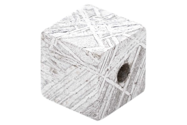 Würfel 6mm mit 1,5mm-Loch, Eisenmeteorit (Muonionalusta)