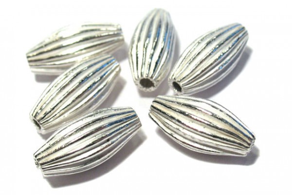 Barrel gerieft 8x16mm , AG 925 poliert