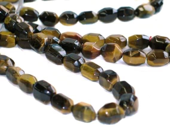 Quaderstrang facettiert 12x17mm/40cm, Tigerauge