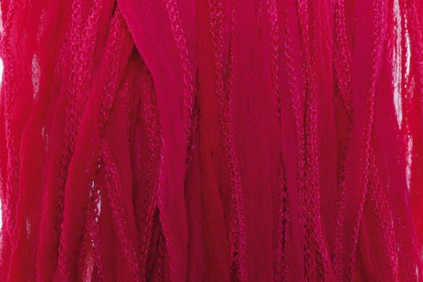 Seidenband fairy 110x1,5cm, Crinkle Chiffonseide hot pink