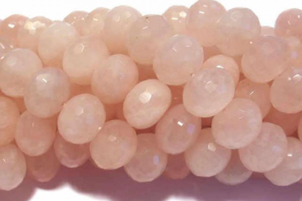 Buttonstrang facettiert 15-16mm/40cm, Rosenquarz