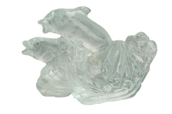 Delphin Gravur 28x70x52mm aus Aquamarin