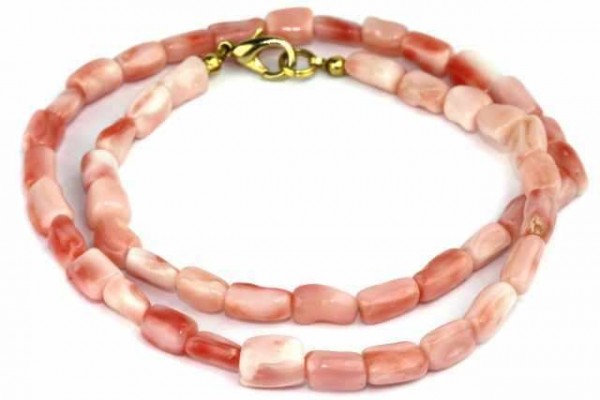 Collier 4-6/40 Bone-Shape, Koralle rosa