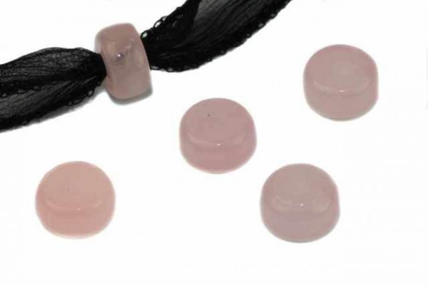 Cartwheel mit 3mm Bohrung, 10mm, Rosenquarz