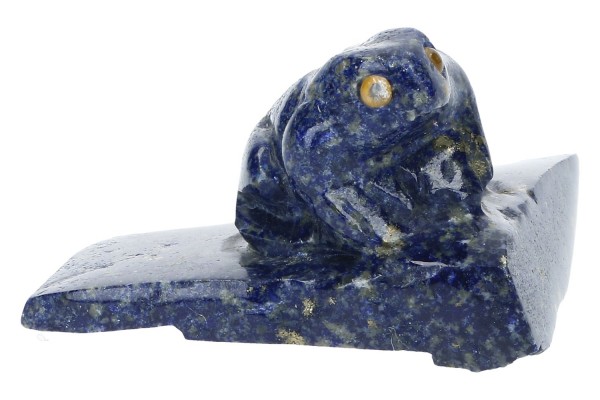 Frosch-Gravur 65x45x32mm aus Lapislazuli