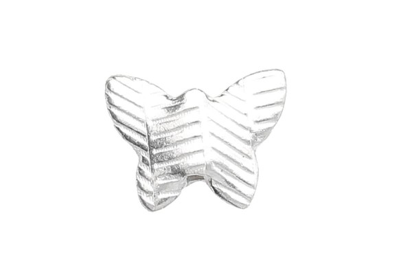 Schmetterling vertikal gebohrt 11x9mm, Silber 925