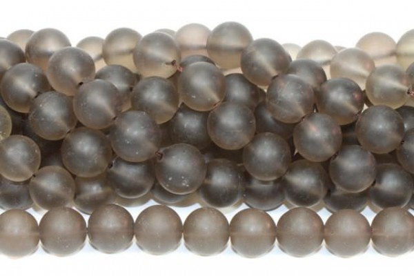Kugelstrang 12mm/40cm, Rauchquarz matt