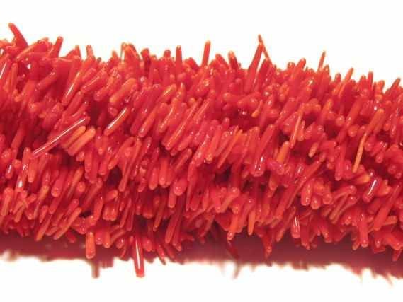Astkorallestrang 1-2x8-10mm/40cm, Koralle rot gefärbt