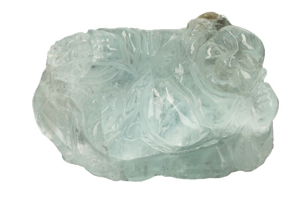 Buddha Gravur 38x57x35mm aus Aquamarin