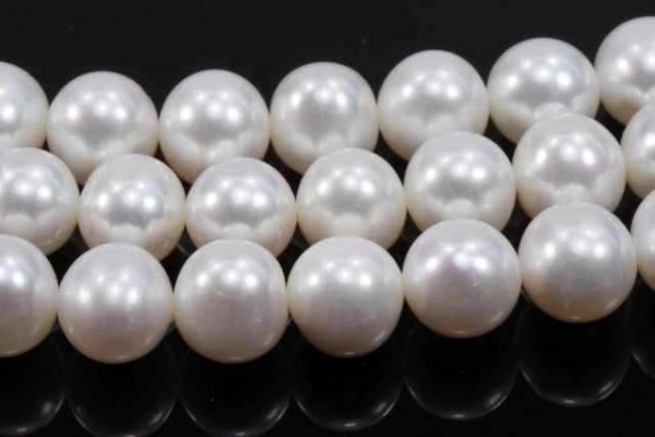 Kugelstrang semi round 10-10,5mm/40cm, Süßwasser-Zuchtperle A