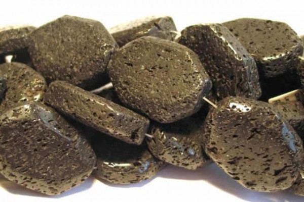 Octagonstrang 30x40mm/40cm, Lava kompakt