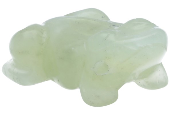 Frosch Anhänger 26x35x13mm mit 3mm-Bohrung aus China Jade (Serpentin)