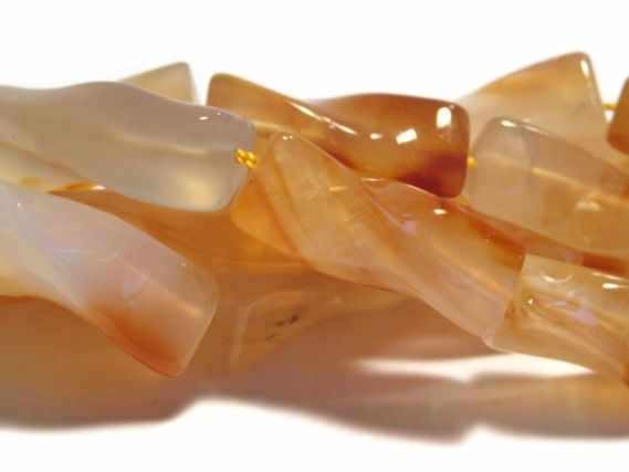 Quaderstrang gedreht 12x25mm/40cm aus Karneol