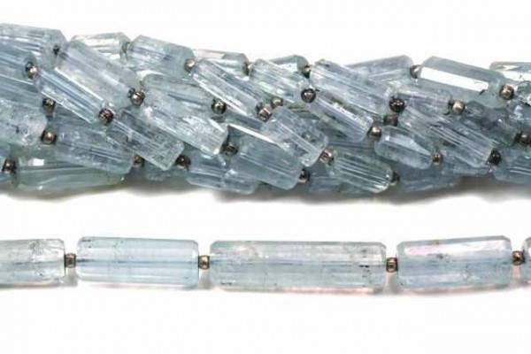 Kristallstrang 4-6mm/40cm, Aquamarin natur