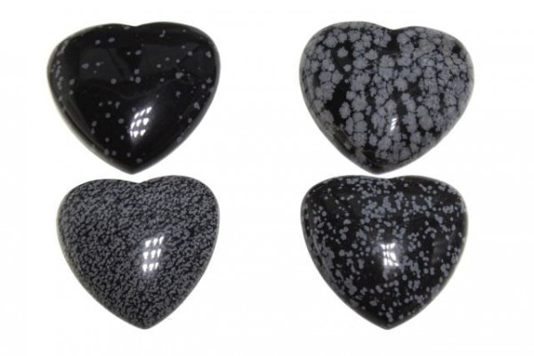 Herz 46x45x17mm, Schneeflocken-Obsidian