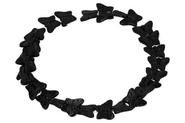 Schmetterlingstrang 13x15mm/30cm, Obsidian schwarz