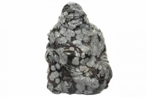 Buddha 55x60mm,Schneeflocken-Obsidian
