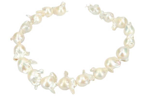 Barockstrang 17-32mm/41cm, Süßwasser-Zuchtperle weiß mit Kern