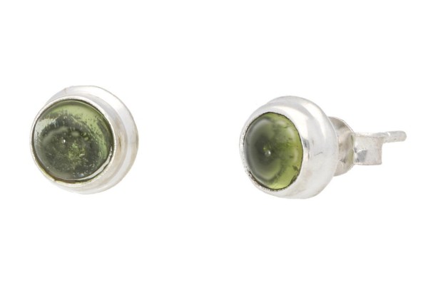 Ohrstecker rim" rund 7,5mm, Peridot in Silber 925"