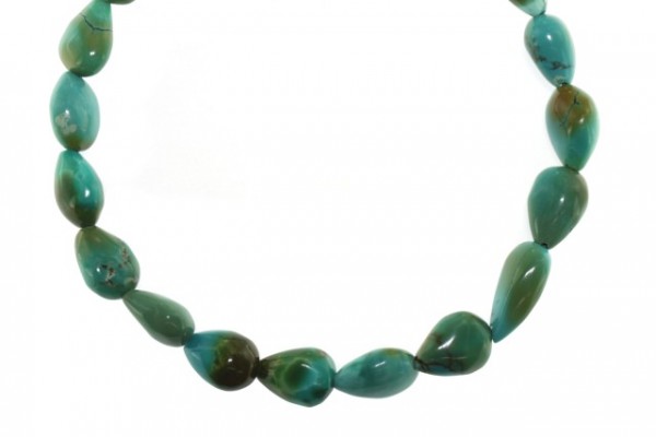 Tropfenstrang längs 8x11-10x15mm/40cm, Türkis blaugrün