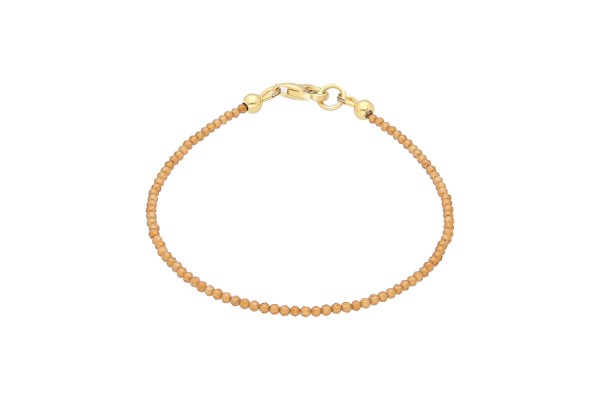 Hessonit Kugel-Armband facettiert 2mm/19cm mit Karabiner Silber verg.925