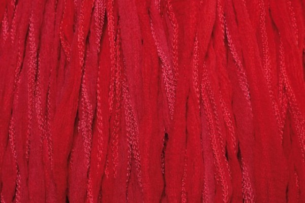 Seidenband fairy 110x1,5cm, Crinkle Chiffonseide rot