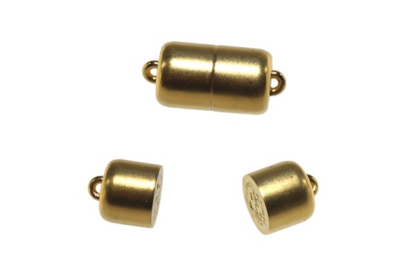 Magnetschließe Zylinder 9mm Silber vergoldet poliert