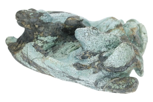 Frösche auf Blatt 125x103x45mm aus Türkis