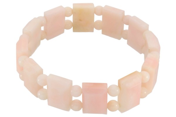 Andenopal rosa Rechteck-Armband facettiert 15x10mm