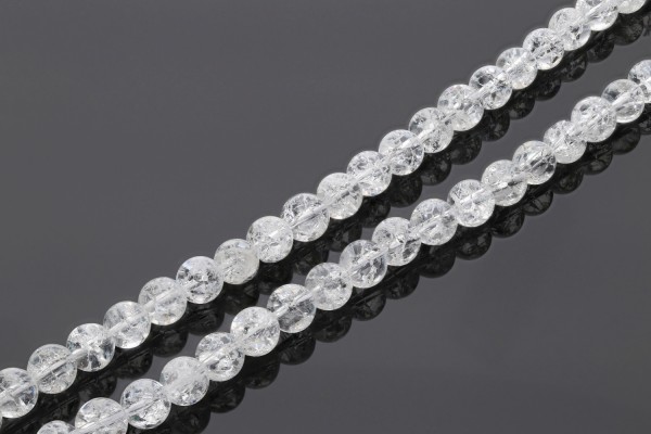Kugelstrang 8mm/40cm, gecrashter Bergkristall