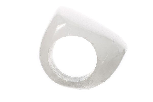 S-Shape-Ring ca.25x30-35mm, Größe 62, Bergkristall