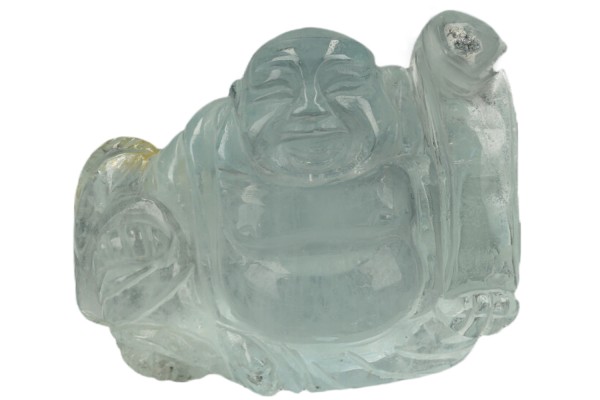 Buddha Gravur 40x34x25mm aus Aquamarin