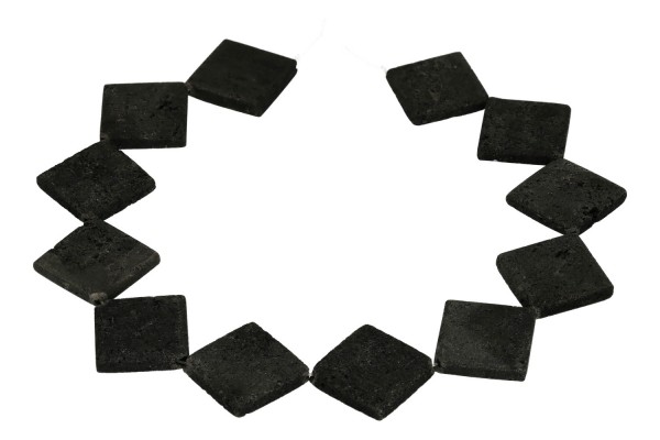 Quadratstrang diagonal gebohrt 25mm/40cm, Lava schwarz SONDERPOSTEN