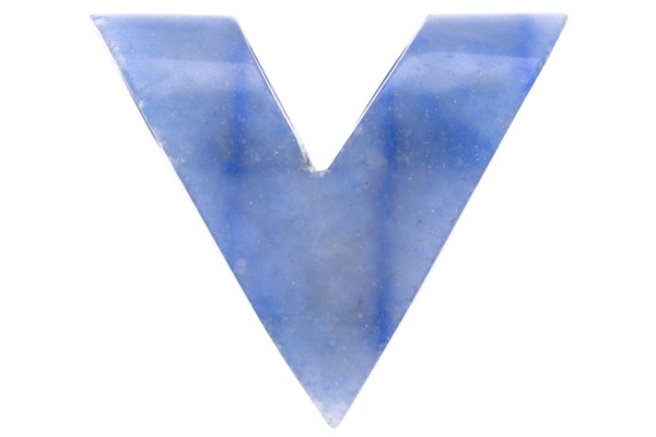 V Anhänger 35x33x15mm aus Blauquarz