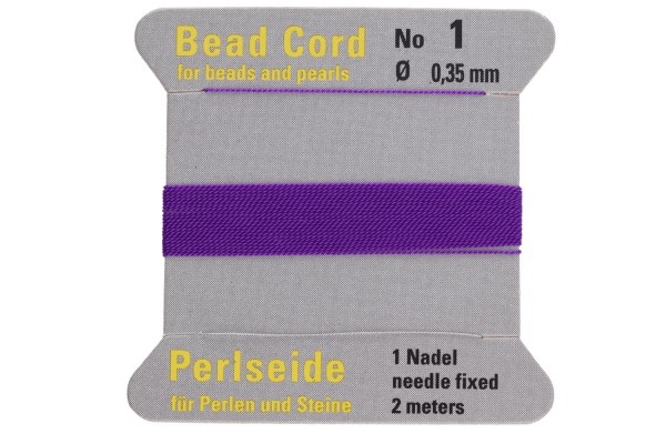 Aufziehseide Polyamid No.1, 0,35mm/2m mit Nadel, violett