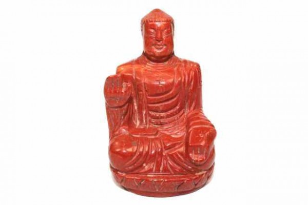 Gautama Buddha sitzend 50x75mm, roter Jaspis