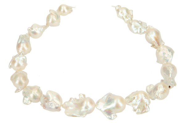 Barockstrang 18-27mm/42cm, Süßwasser-Zuchtperle weiß