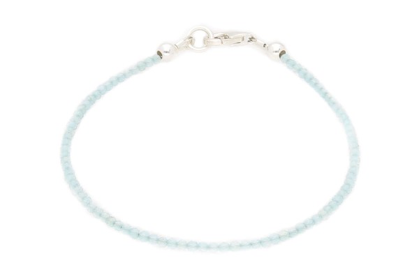 Apatit Kugel-Armband facettiert 2mm/19cm mit Karabiner Silber 925