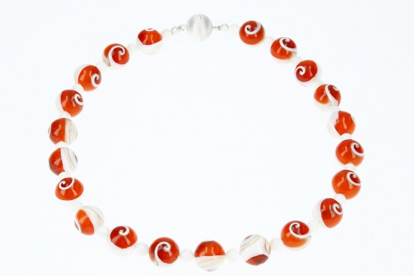 Kugelkette 18mm/46cm, Operculum und Perlmutt